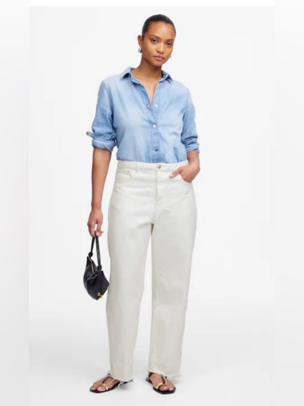 Madewell CURVY PIECED
BARREL-LEG JEANS